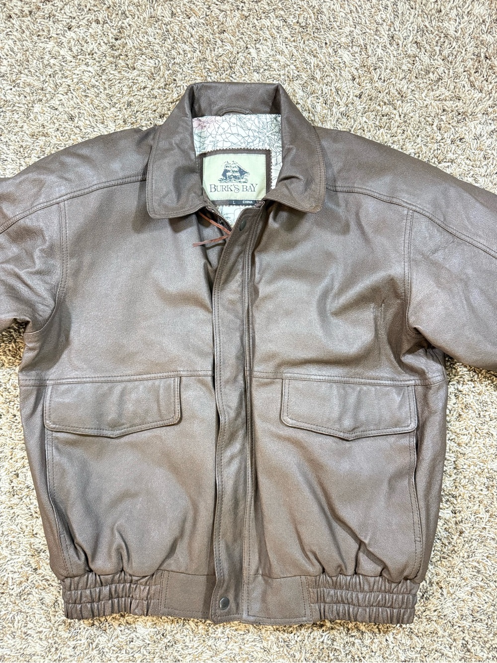 Burk's Bay Men's Brown Leather Bomber Jacket